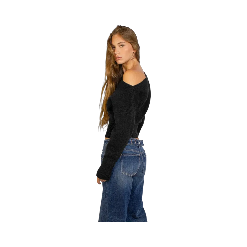 Subdued Boat Neck Sweater 'Black'