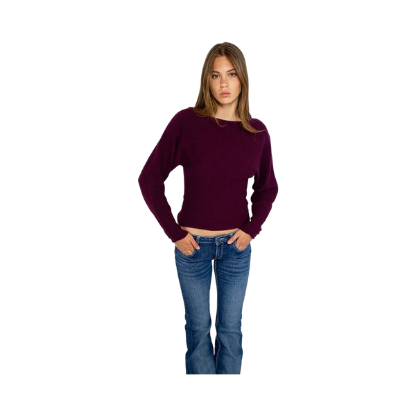 Subdued Boat Neck Sweater 'Dark Stone Red'