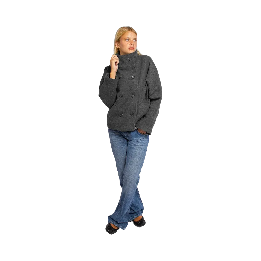Subdued Double-Breasted Coat 'Grey'