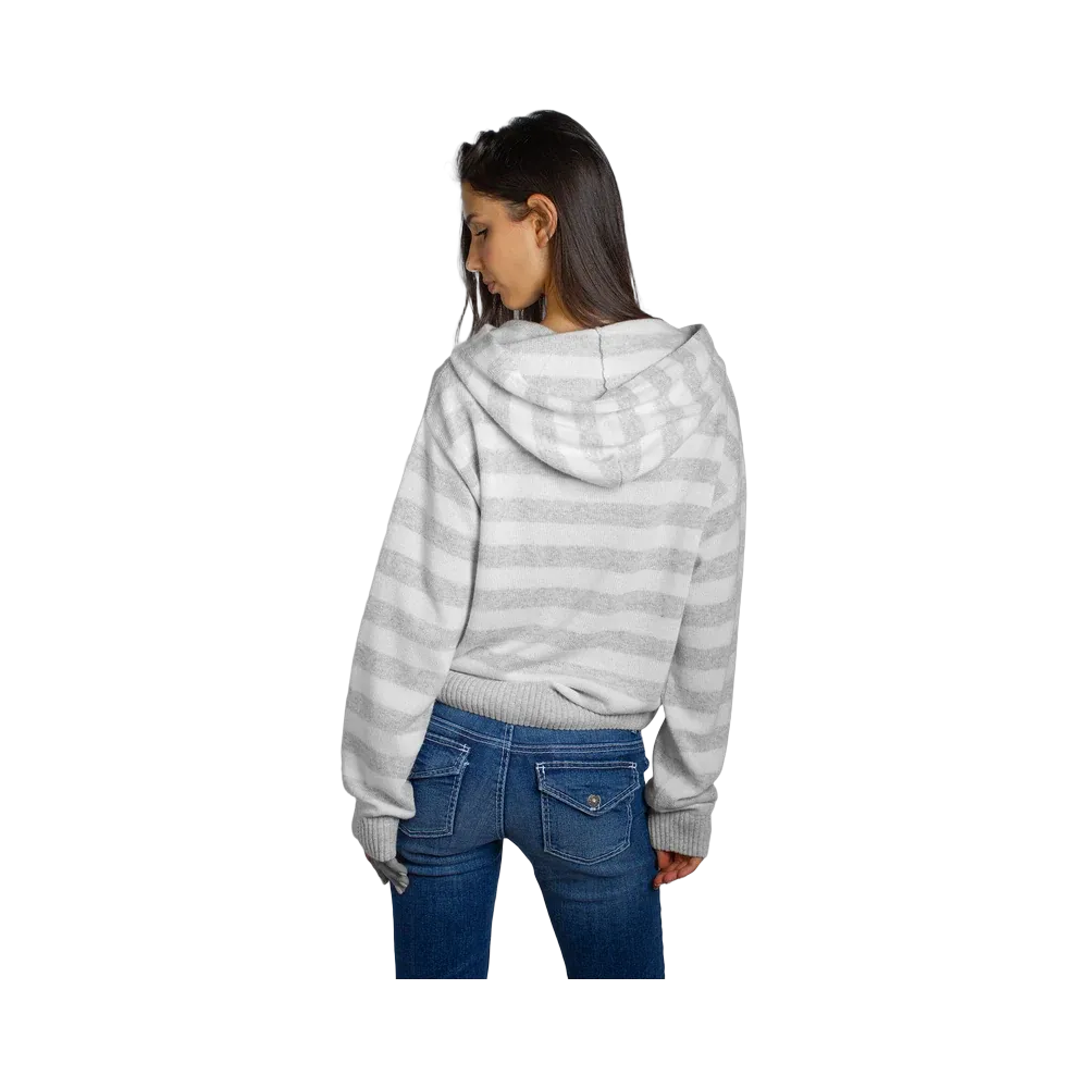 Subdued Hooded Cardigan 'Grey Cream'
