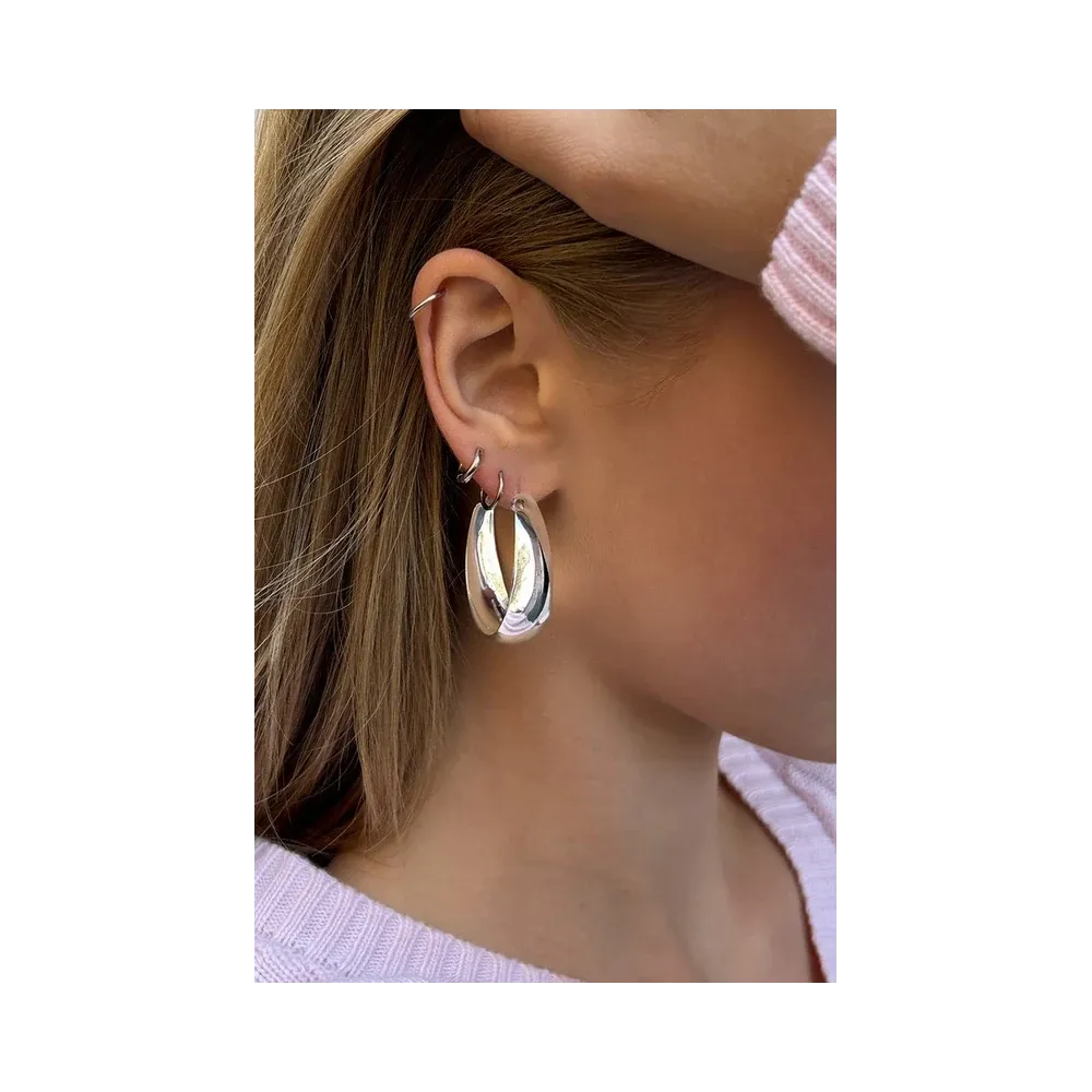 Subdued Hoop Earrings 'Silver'