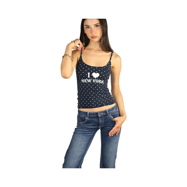Subdued I Love New York Tank Top 'Big Dots Blue White'