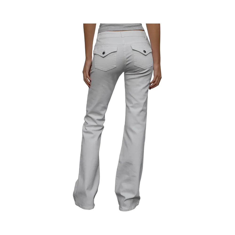 Subdued Jeans Flare Low Waist 'White'