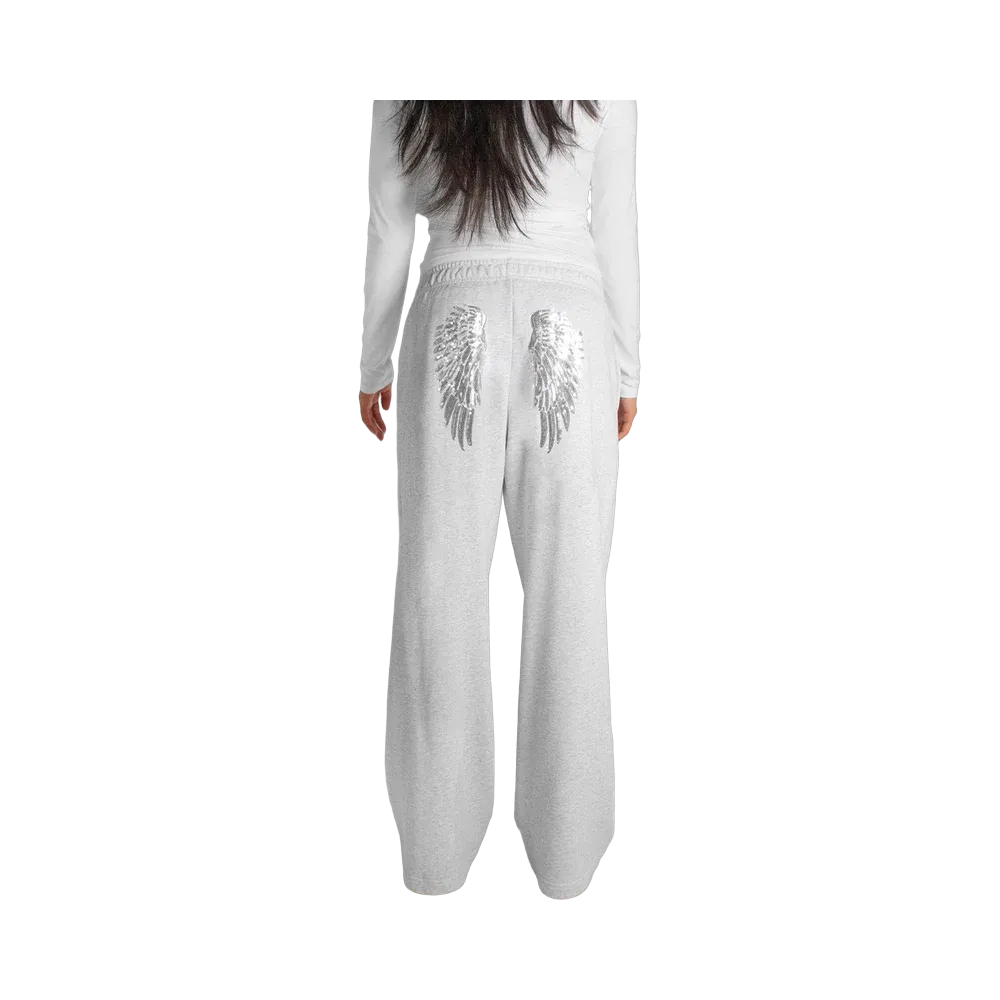 Subdued Joggers With Wings 'Pearl Grey Melange'