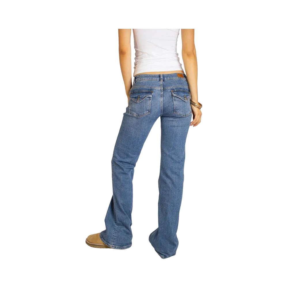 Subdued Low Waist Flared Jeans 'Light Jeans'