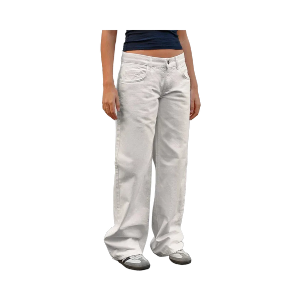 Subdued Low Waist Pants 'White'