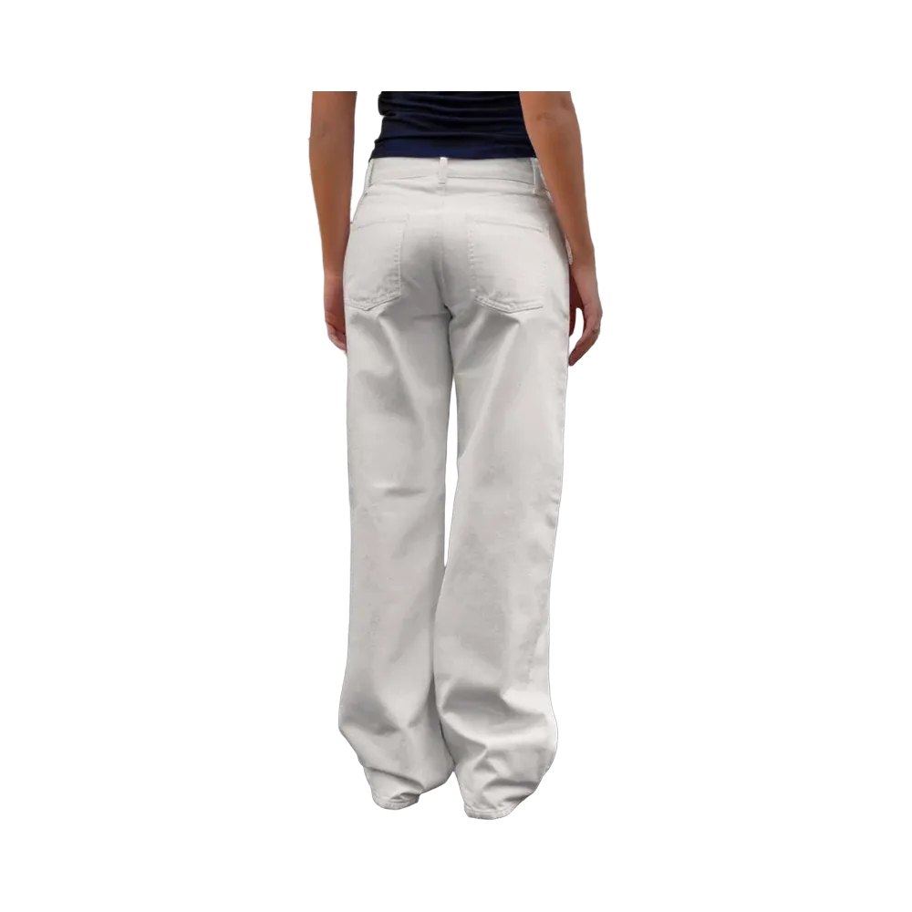 Subdued Low Waist Pants 'White'