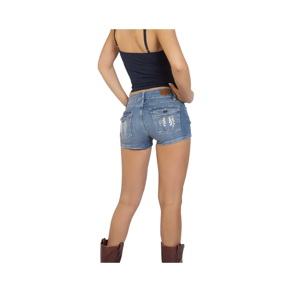 Subdued Low Waist Shorts 'Light Blue White'
