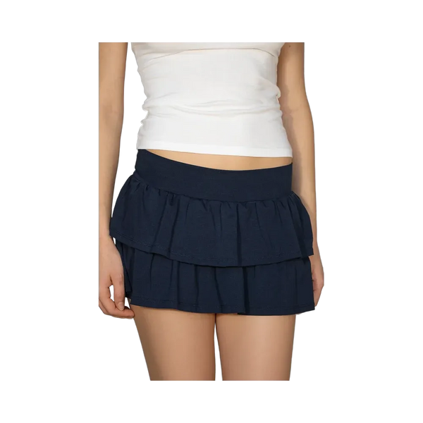 Subdued Mini Ruffle Skirt 'Blue'