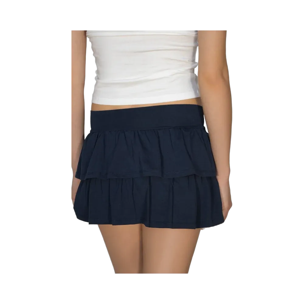 Subdued Mini Ruffle Skirt 'Blue'