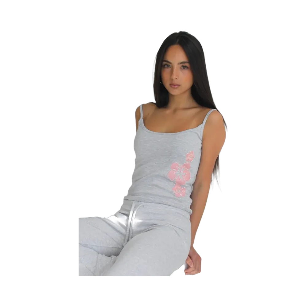 Subdued Round Neck Top 'Pearl Grey Melange'