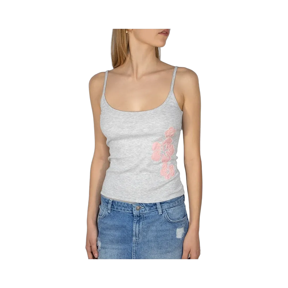 Subdued Round Neck Top 'Pearl Grey Melange'