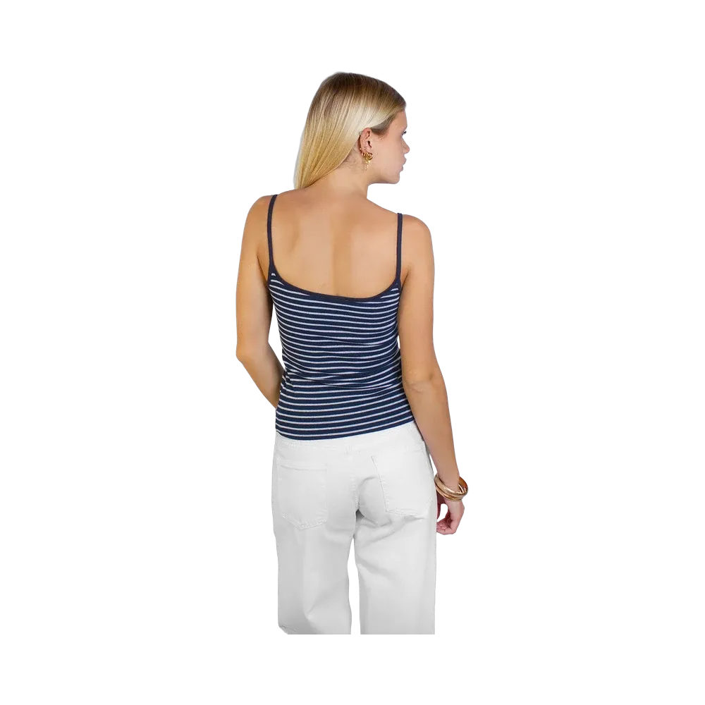 Subdued Scoop Neck Top 'Blue And Grey'