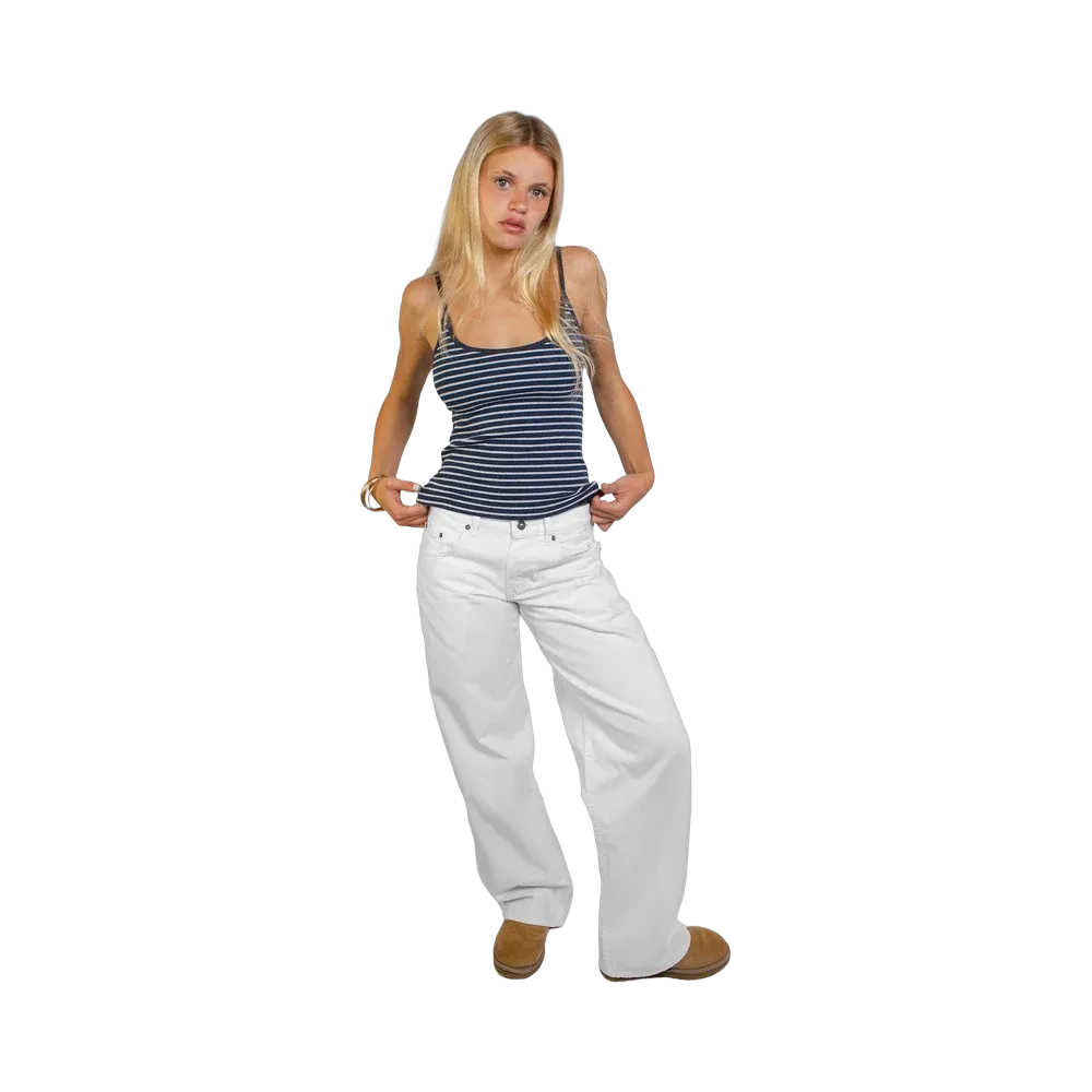 Subdued Scoop Neck Top 'Blue And Grey'