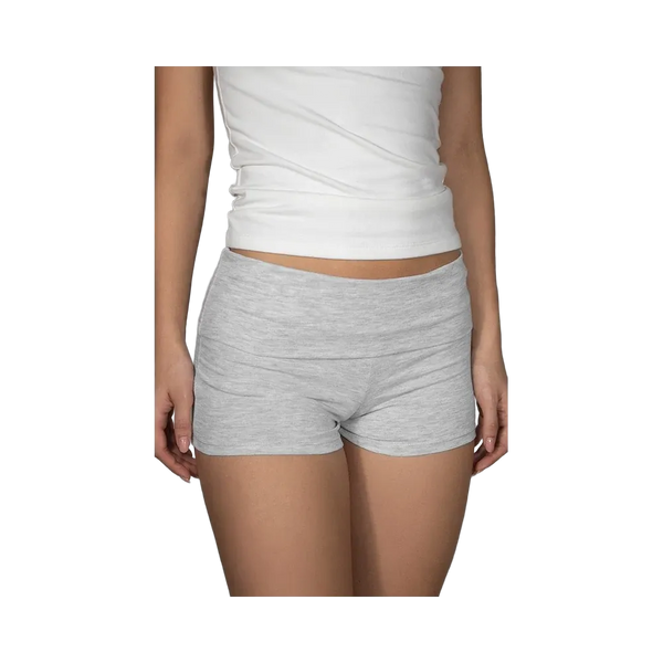 Subdued Shorts With Turn-Ups And Wings 'Pearl Grey Melange'