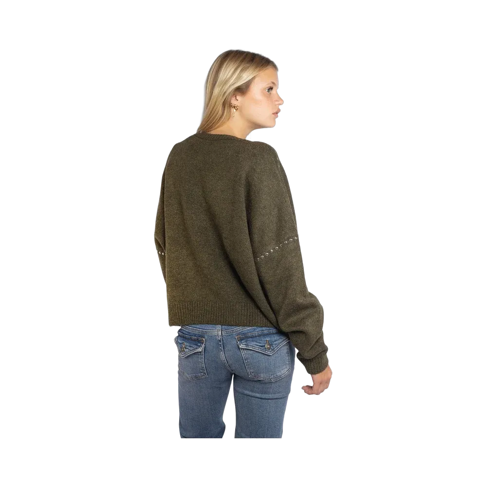 Subdued Studs Sweater 'Dark Army Green'