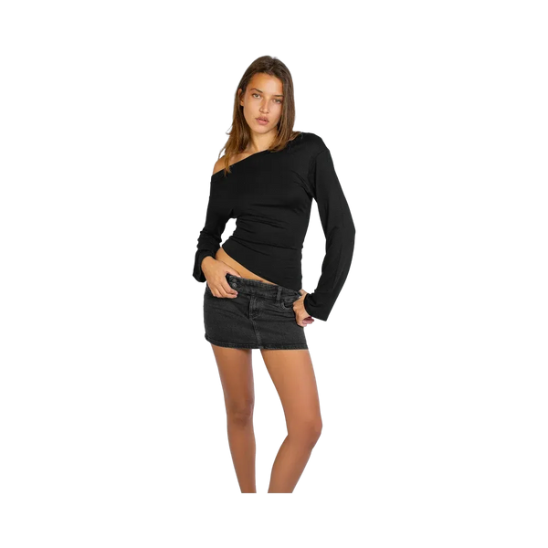 Subdued T-Shirt With A Boat Neckline 'Black'