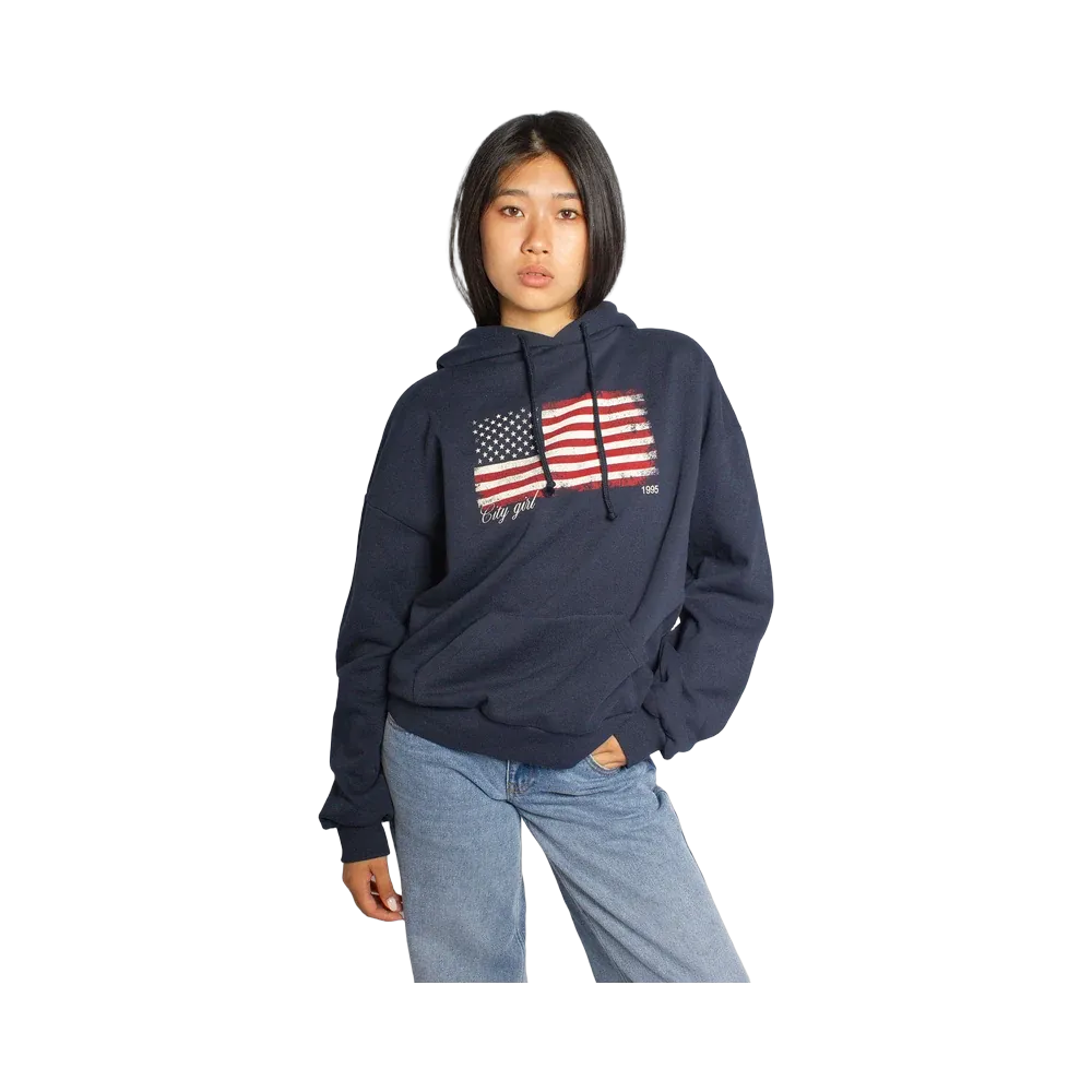 Subdued USA Flag Hoodie 'Blue'
