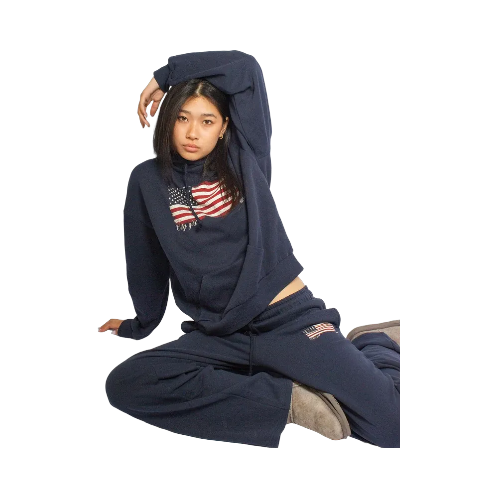 Subdued USA Flag Hoodie 'Blue'
