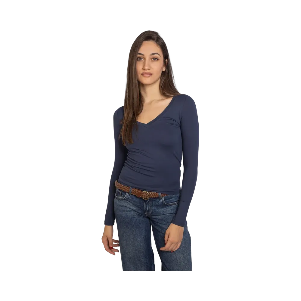Subdued V-Neck T-Shirt 'Blue'