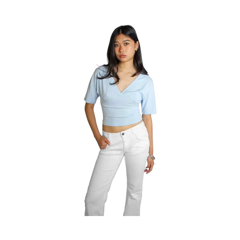 Subdued V-Neck T-Shirt 'Light Blue'