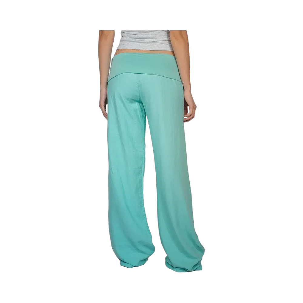 Subdued Waistband Palazzo Pants 'Aquamarine'