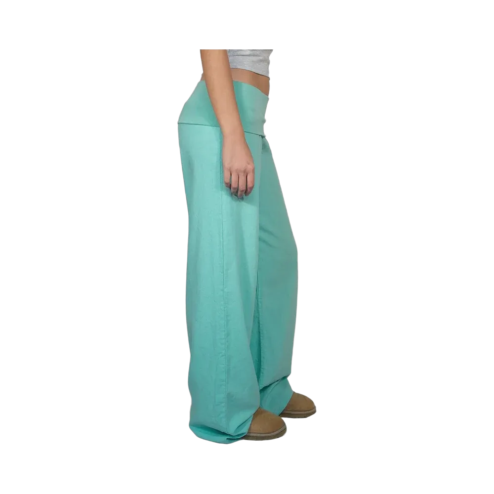 Subdued Waistband Palazzo Pants 'Aquamarine'