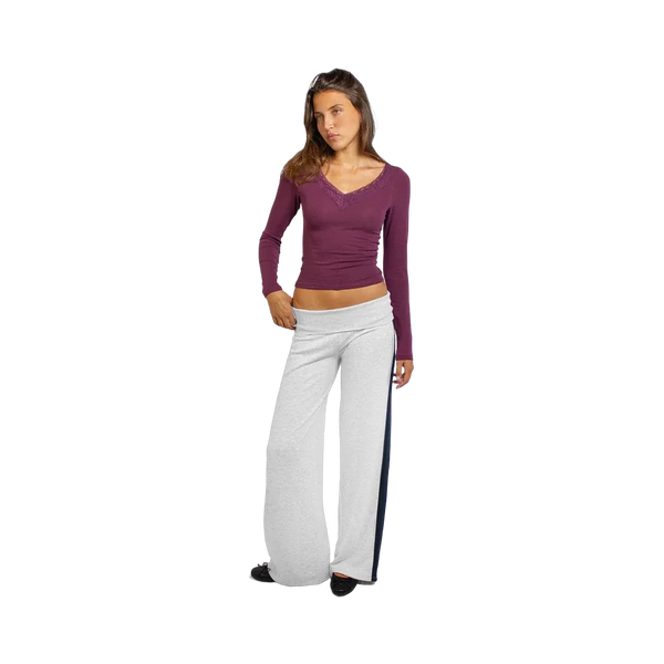 Subdued Wide-Leg Joggers With A Side Stripe 'Grey Blue'
