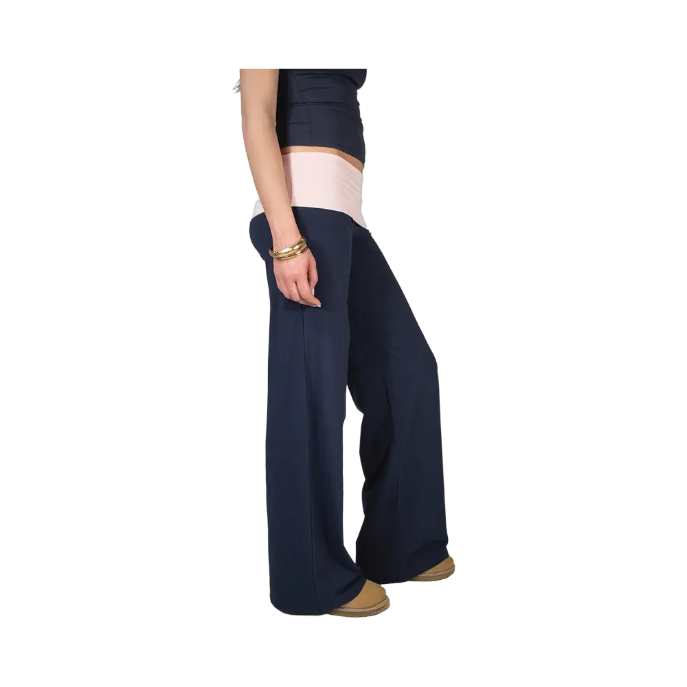 Subdued Wide-Leg Pants 'Blue Pink'