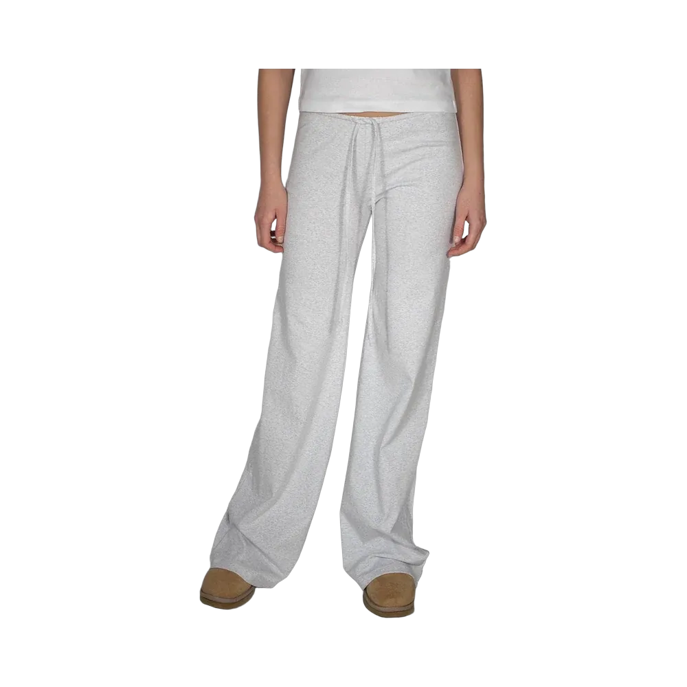 Subdued Wide-Leg Pants 'Pearl Grey Melange'