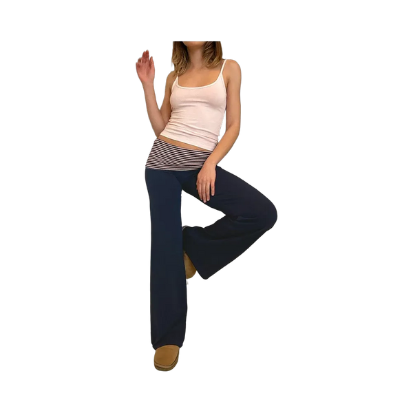 Subdued Wide-Leg Pants 'Pink Blue'