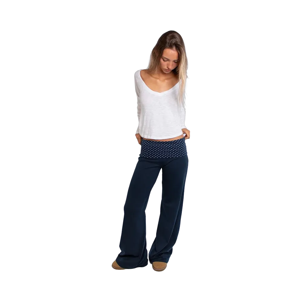 Subdued Wide-Leg Pants With Cuffs 'Polka Dots'