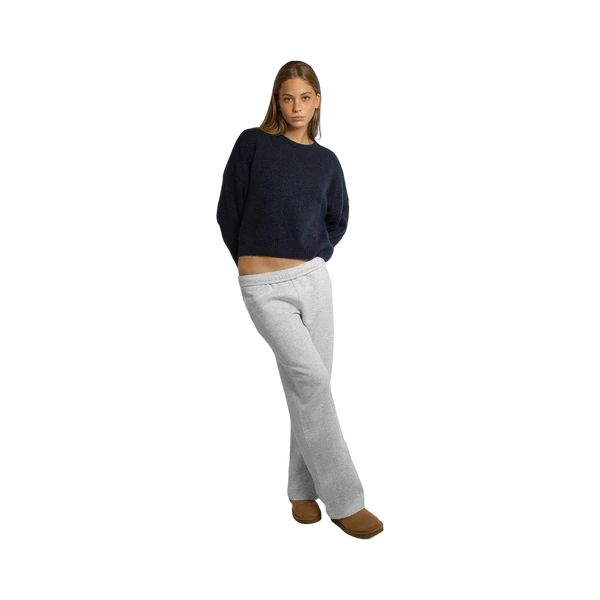 Subdued Wide-Leg Sweatpants 'Pearl Grey Melange'