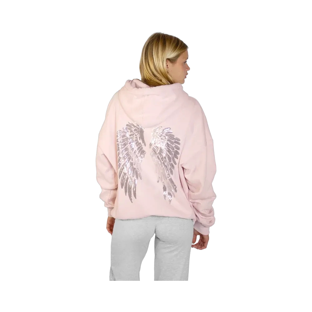 Subdued Wings Sequin Hoodie 'Alex Rose'