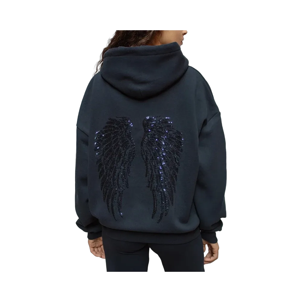 Subdued Wings Sequin Hoodie 'Blue'