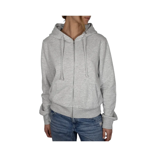 Subdued Wings Zip-Up Hoodie 'Pearl Grey Melange'