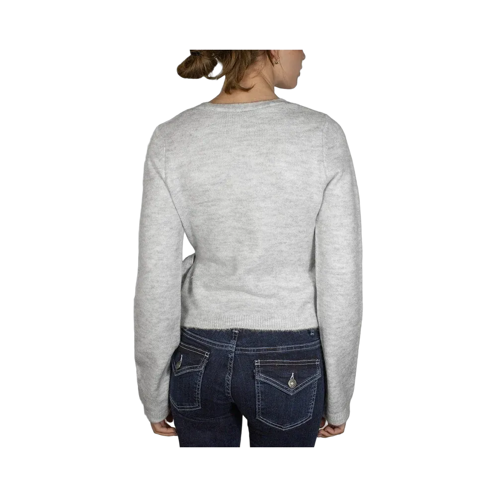 Subdued Wrap Cardigan 'Pearl Grey Melange'