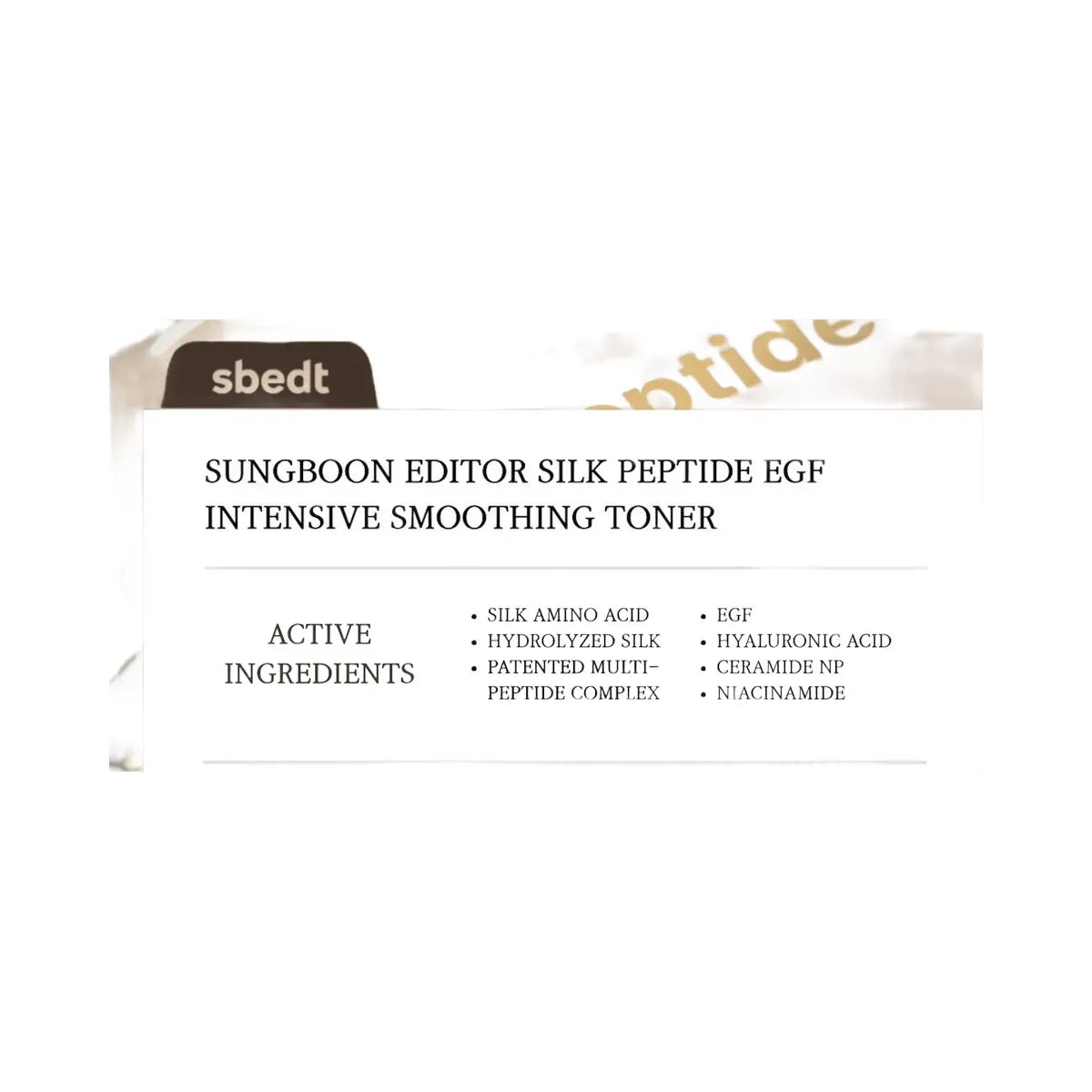 SUNGBOON EDITOR Silk Peptide EGF Smoothing Toner