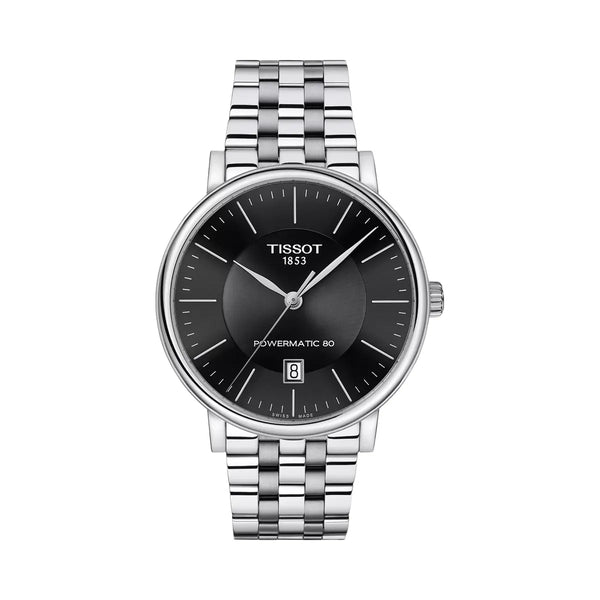Tissot Carson Men Automatic Black Dial Analog Stainless Steel Watch T1224071105100