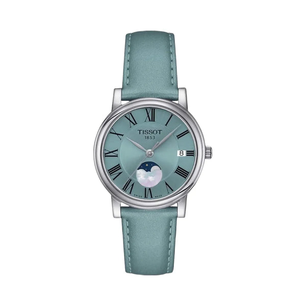 Tissot Carson Women Quartz Blue Dial Analog Leather Watch T1222231635300