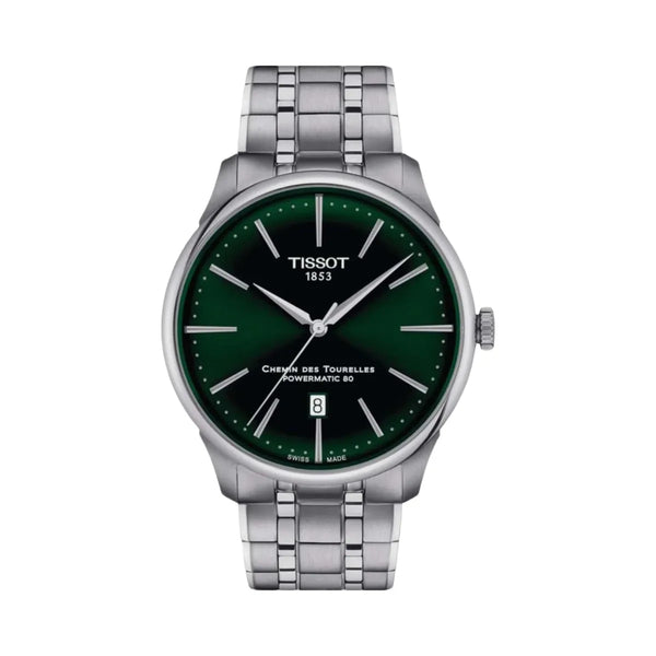 Tissot Chemin Des Tourelles Men Automatic Green Dial Analog Stainless steel Watch T1394071109100