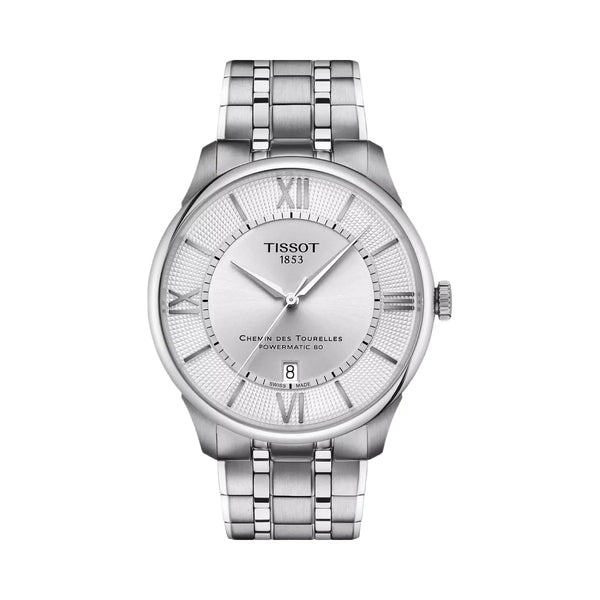 Tissot Chemin Des Tourelles Men Automatic Silver Dial Analog Stainless Steel Watch T1394071103800