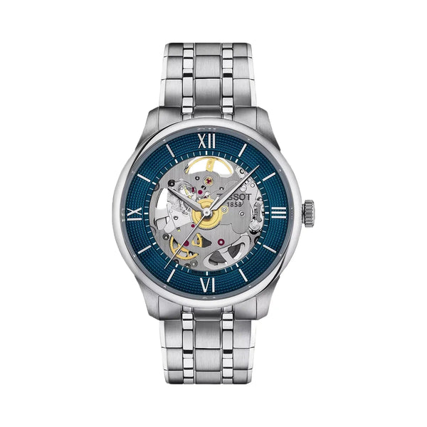 Tissot Chemin Des Tourelles Unisex Automatic Blue Dial Analog Stainless Steel Watch T1398361104800