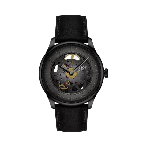 Tissot Chemin Des Tourelles Unisex Automatic Grey Dial Analog Leather Watch T1398363644100