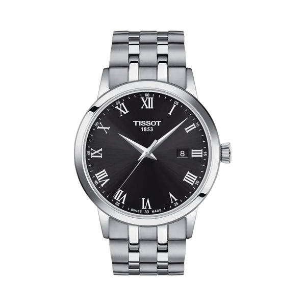 Tissot Classic Men Quartz Black Dial Analog Stainless Steel Watch T1294101105300