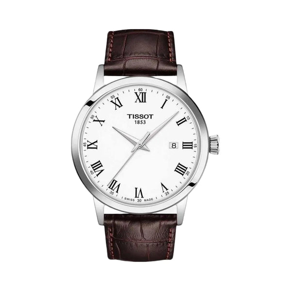 Tissot Classic Men Quartz White Dial Analog Leather Watch T1294101601300