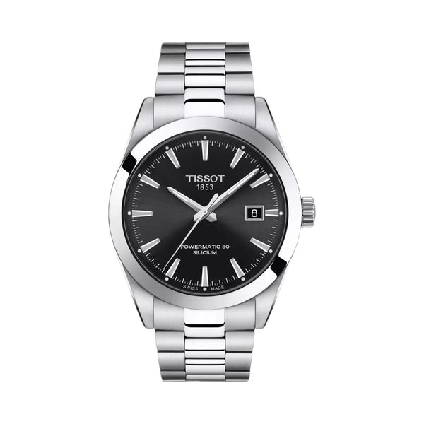 Tissot Gentleman Men Automatic Black Dial Analog Stainless Steel Watch T1274071105100