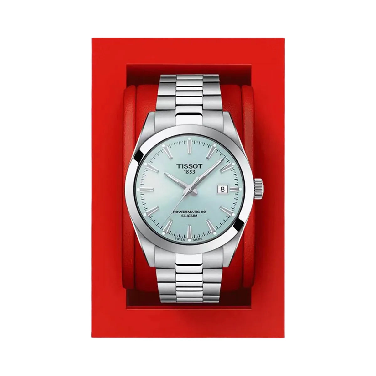 Tissot Gentleman Men Automatic Blue Dial Analog Stainless Steel Watch T1274071135100