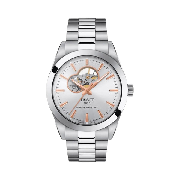 Tissot Gentleman Men Automatic Silver Dial Analog Stainless Steel Watch T1274071103101
