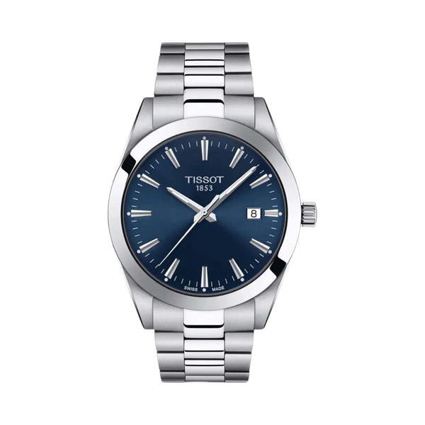 Tissot Gentleman Men Quartz Blue Dial Analog Stainless Steel Watch T1274101104100